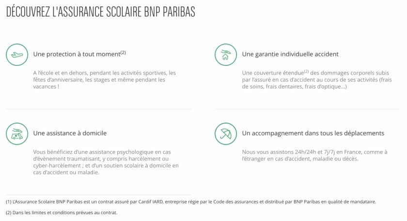 Assurance scolaire BNP Paribas avis - New Financer