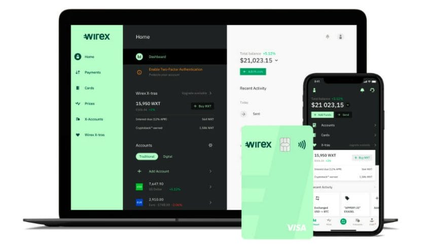 La banque Wirex l'application mobile - New Financer
