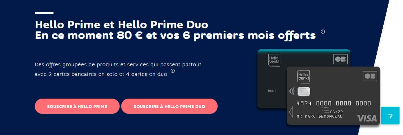 la carte Hello Prime Duo les avantages - New Financer